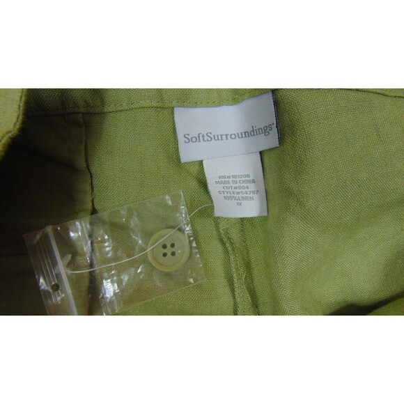 Soft Surroundings Pull on Pants Womens Plus Size 1x Green Wide Leg 100% Linen - Picture 5 of 9